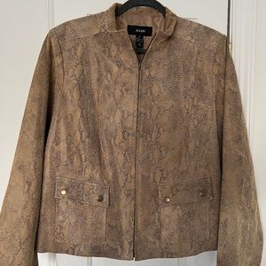 Alfani Snakeskin Tan Leather Jacket